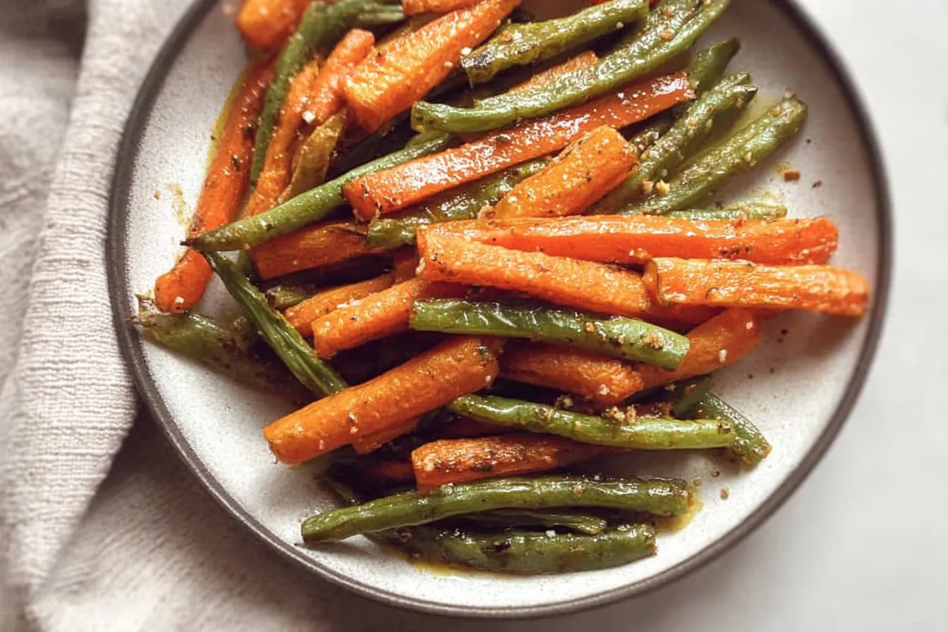 Crispy Roasted Carrots and Green Beans