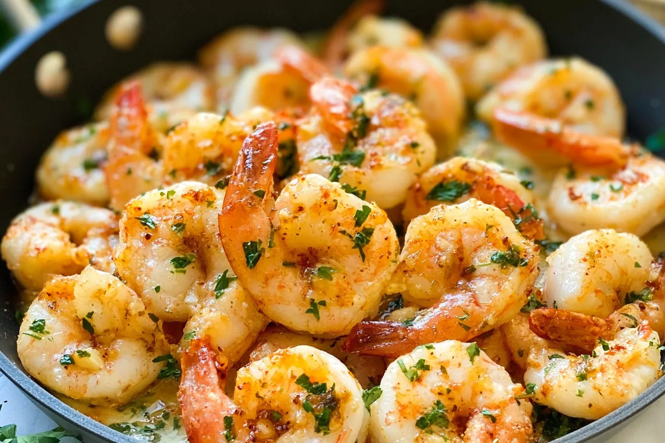 Mouthwatering Garlic Butter Shrimp on Plate