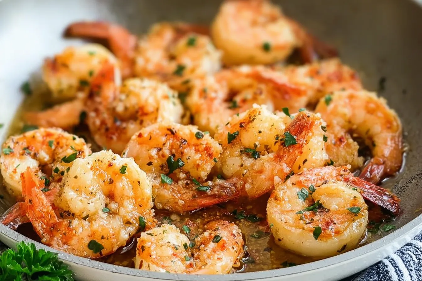 Garlic Butter Shrimp Plated for Dinner
