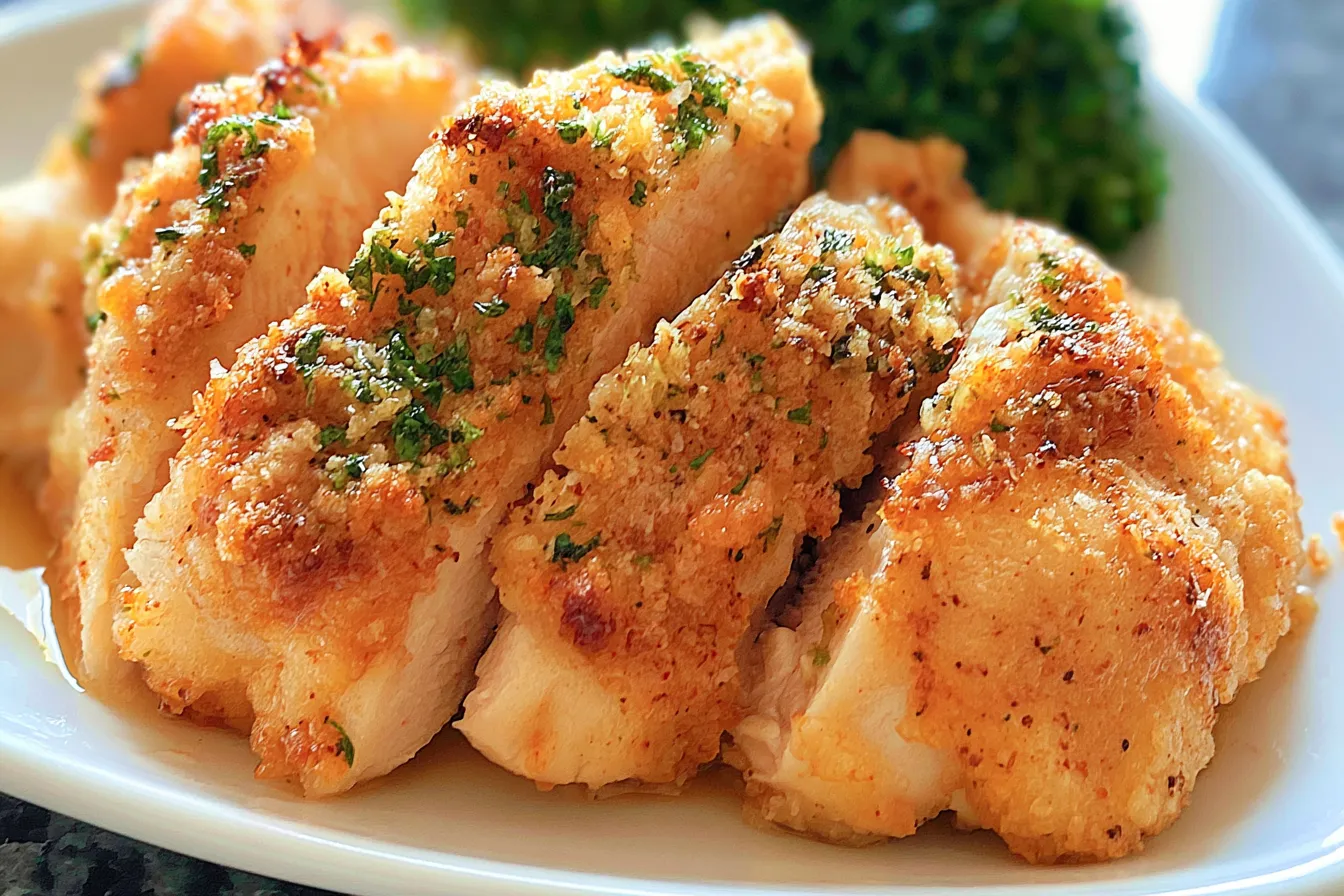 Garlic Parmesan Chicken on a Plate