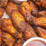 Grilled Chicken Wings Platter with Dipping Sauces