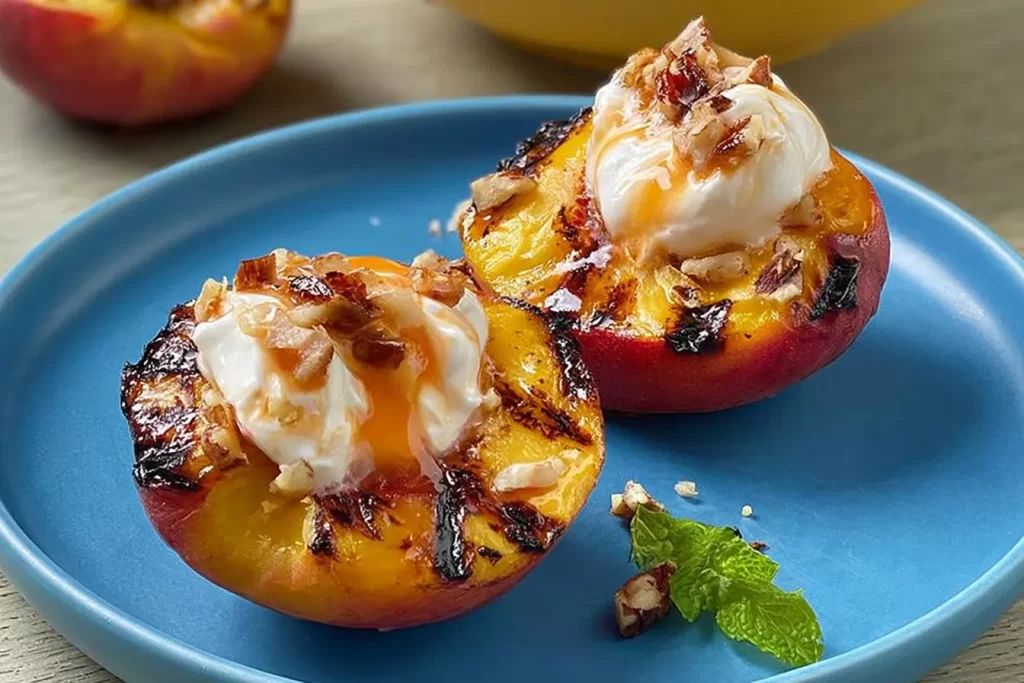 Grilled Peaches with Cream - Delicious Summer Dessert