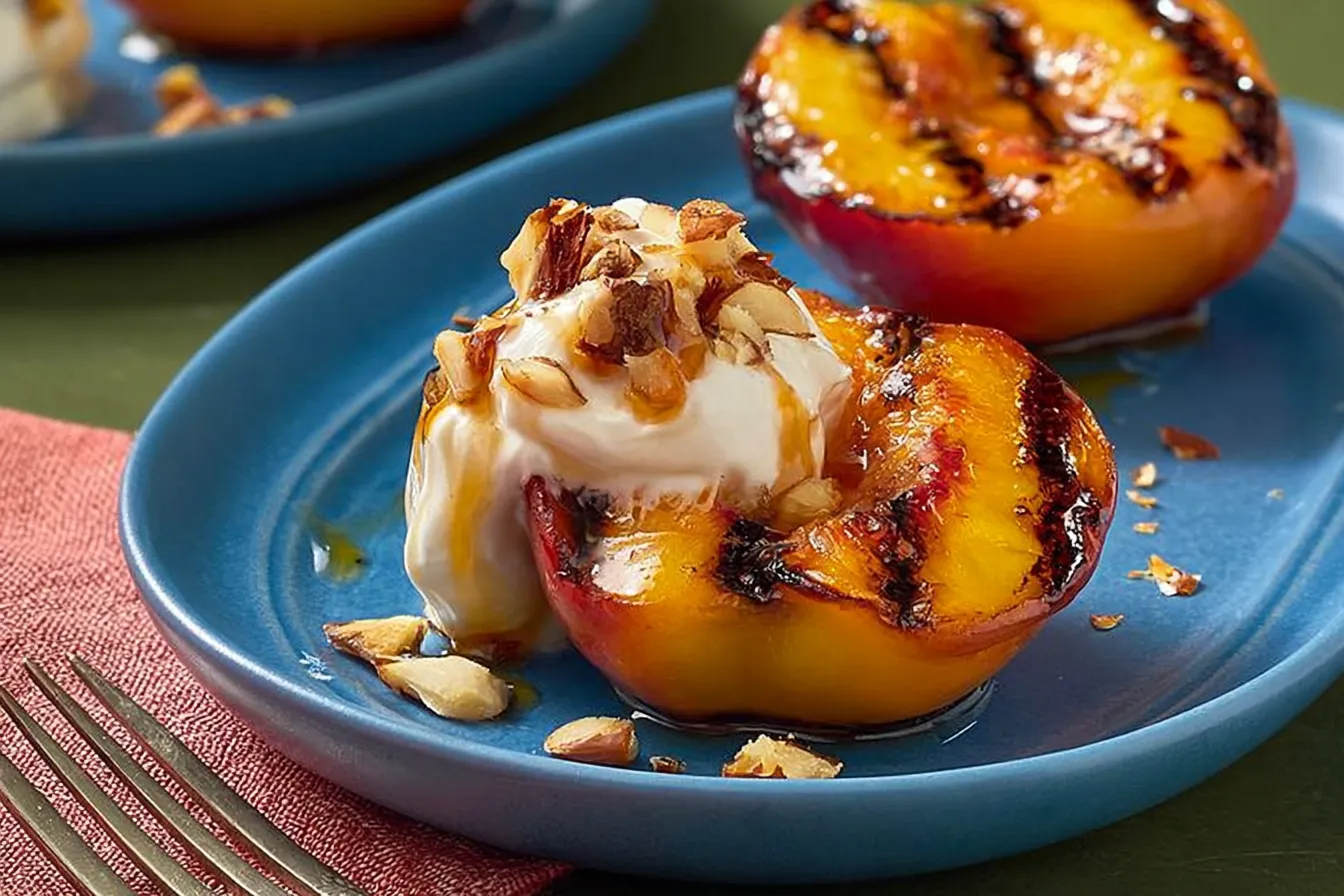 Grilled Peaches with Cream