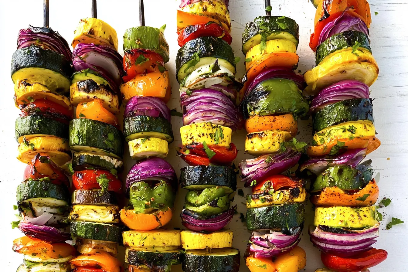 Delicious Grilled Vegetable Skewers Ready for the Grill