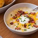 Loaded Baked Potato Soup in a Bowl with Toppings