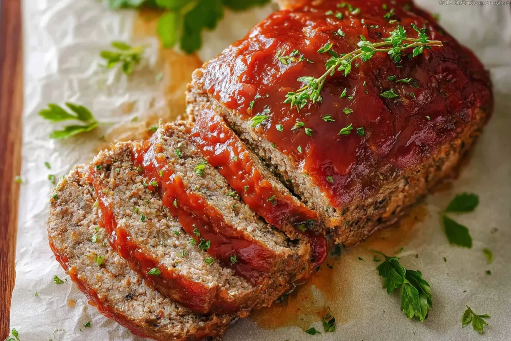 Delicious Homemade Meatloaf Ready to Serve