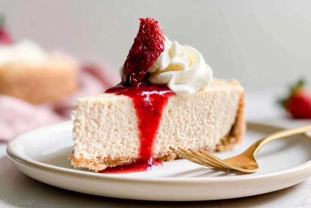 Delicious No-Bake Cheesecake Slices on a Plate