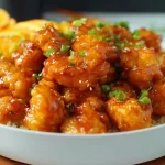 Delicious Orange Chicken on a Plate