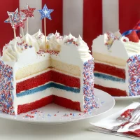 Patriotic Flag Cake Ready for Celebration