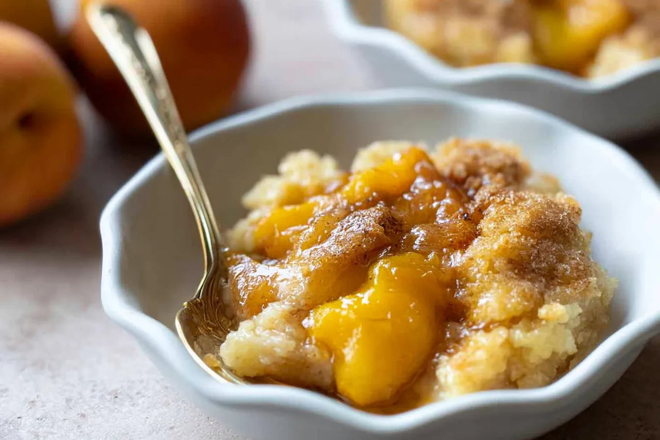 Peach Cobbler Fresh Out of the Oven