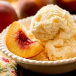 Peach Ice Cream Served in a Bowl