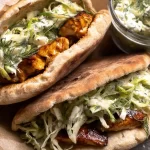 Delicious Sheet Pan Chicken Pitas with Fresh Herb Ranch Slaw