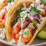 Mouthwatering Shrimp Tacos on a Plate