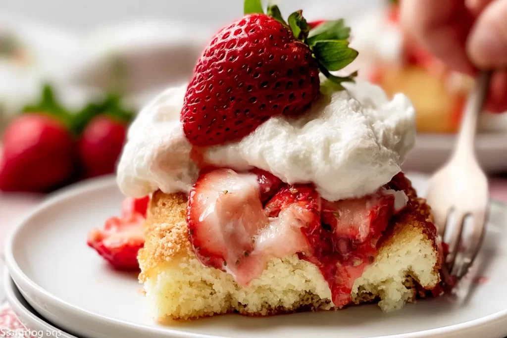 Fresh Strawberry Shortcake Slice
