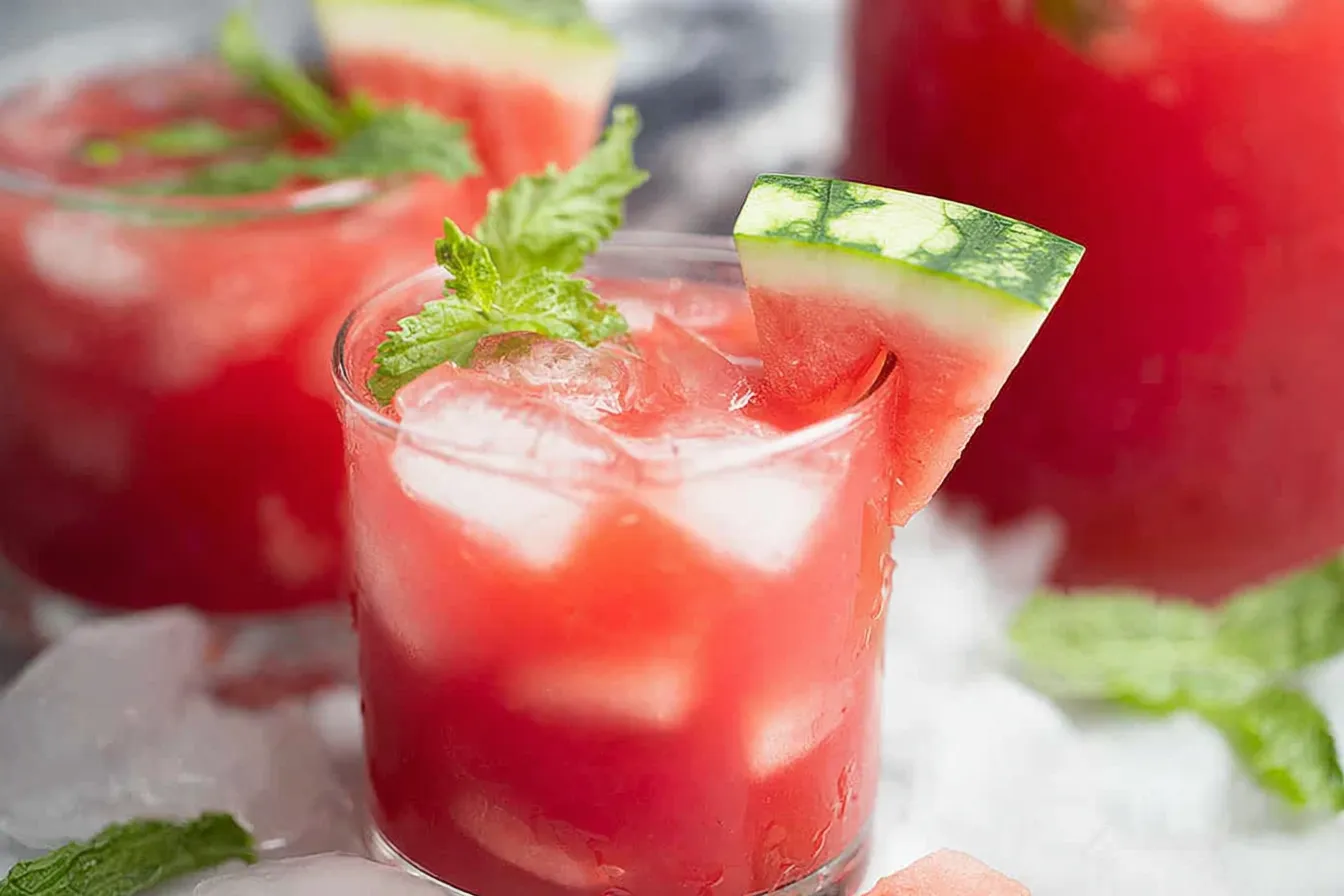 Chilled Watermelon Agua Fresca in a Glass