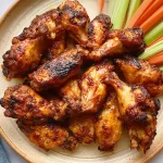 Crispy Air Fryer Chicken Wings on a Plate