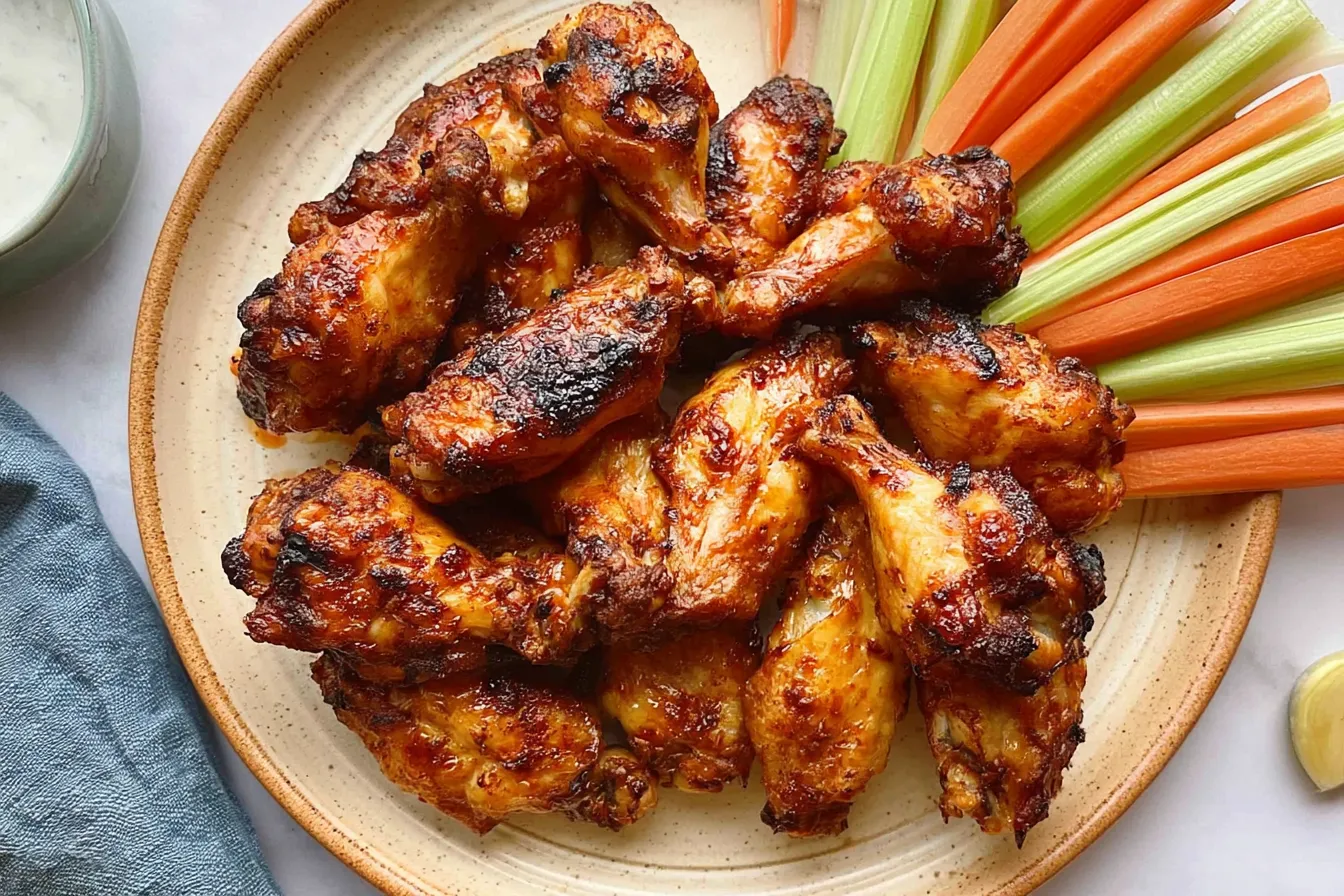 Crispy Air Fryer Chicken Wings on a Plate