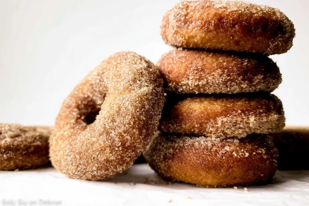 Freshly Baked Apple Cider Donuts with Cinnamon Sugar