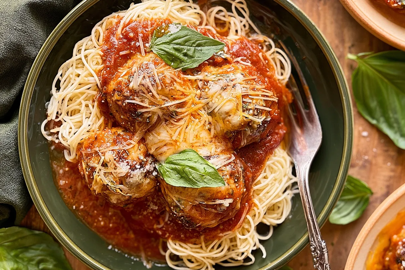 Baked Chicken Parmesan Meatballs