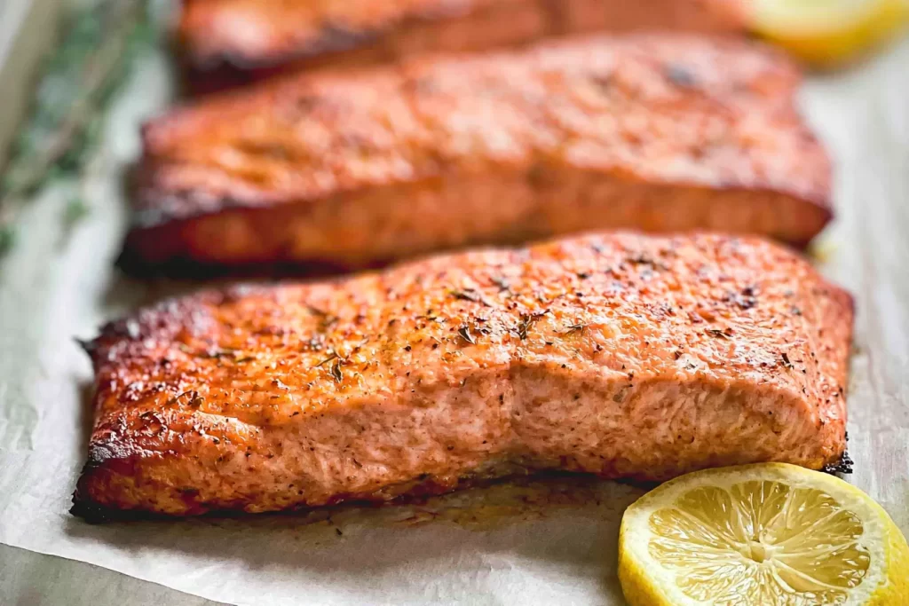 Baked Salmon on a Plate