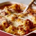 Baked Ziti Freshly Baked in a Dish