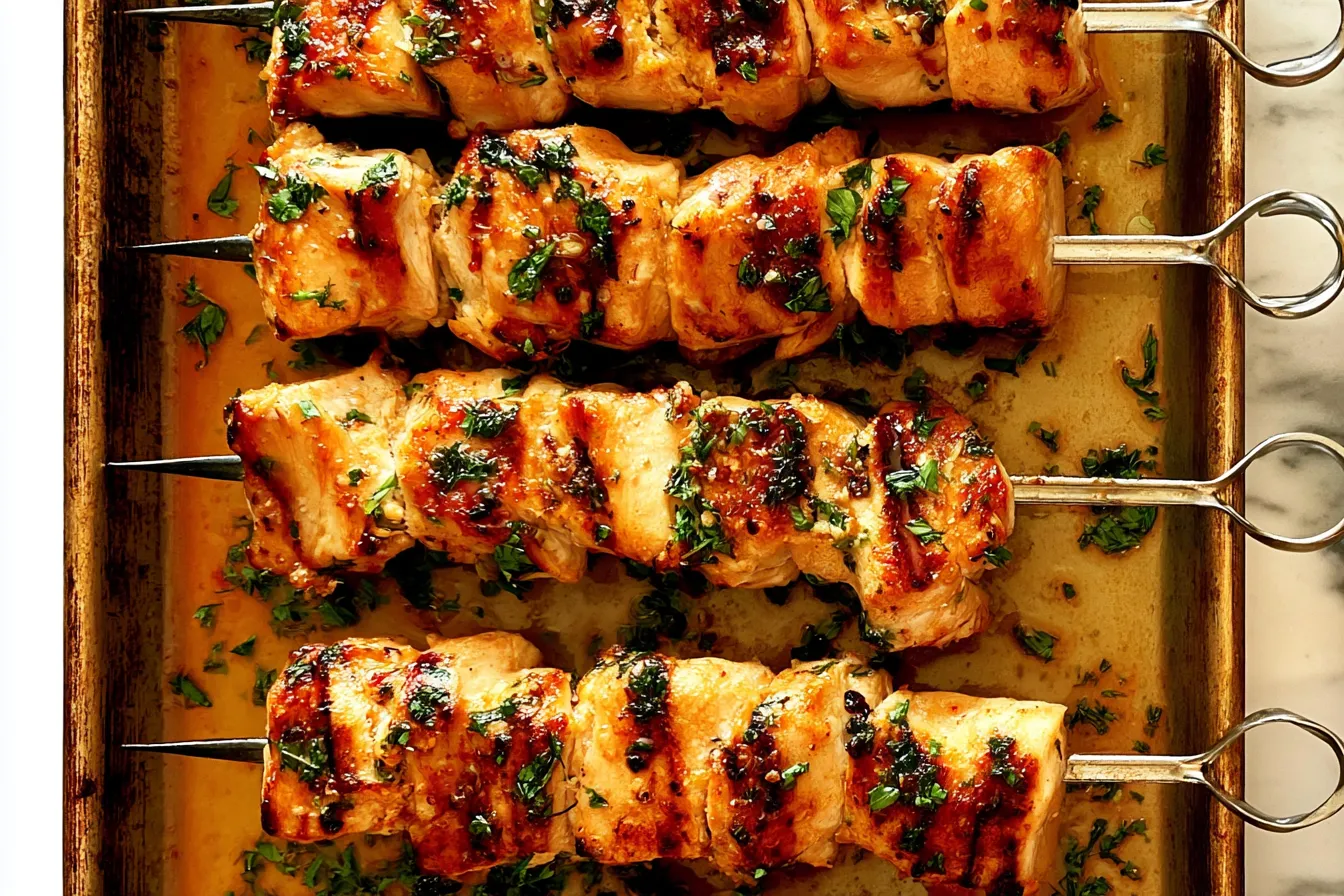 Delicious BBQ Chicken Skewers Ready for Grilling