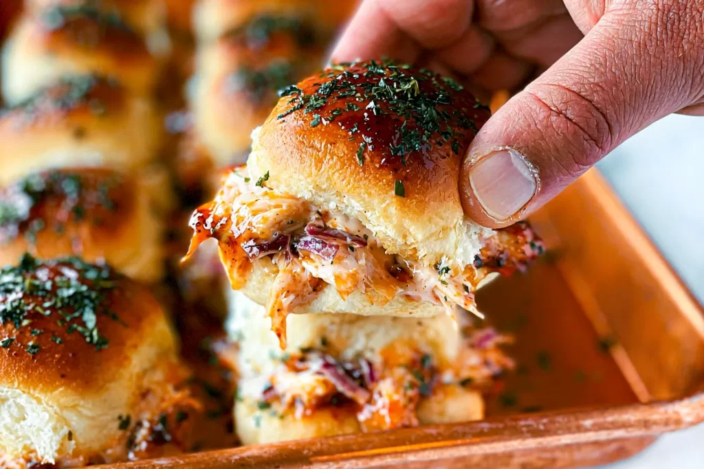BBQ Chicken Sliders Ready for Serving