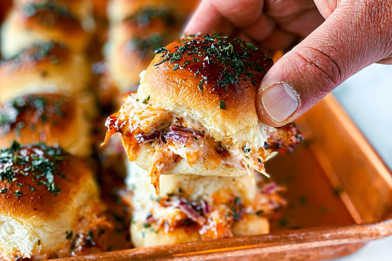 BBQ Chicken Sliders Ready for Serving