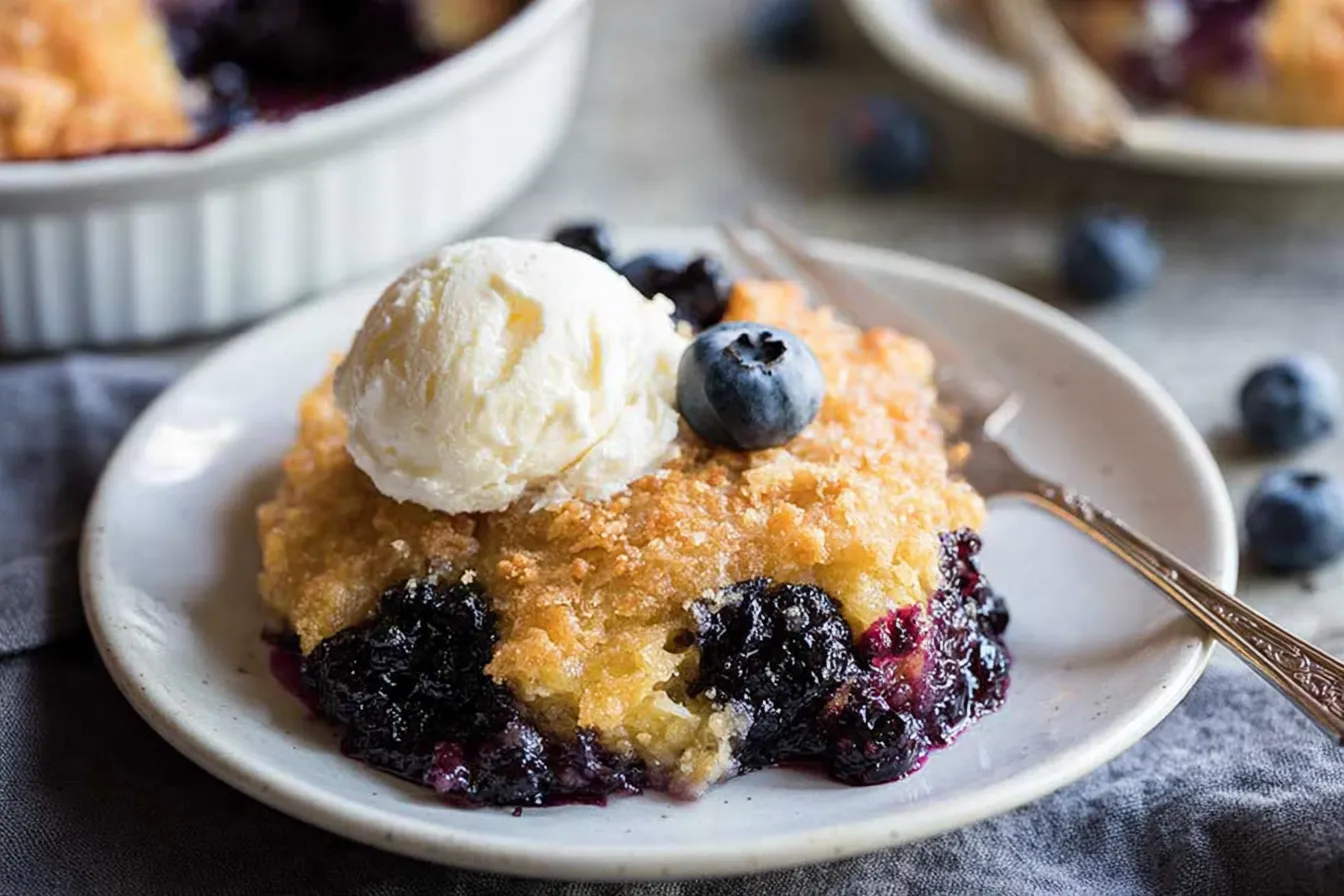 Delicious Blueberry Cobbler Fresh from the Oven
