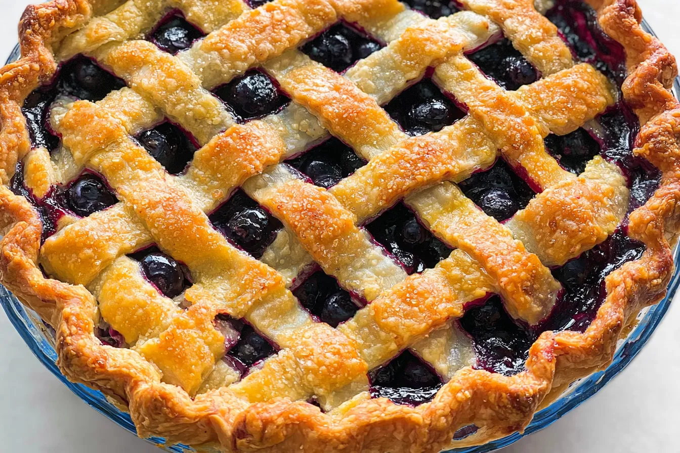 Fresh Blueberry Pie Ready to Serve