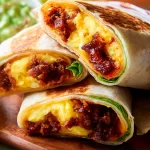 Delicious Breakfast Burritos Ready to Serve
