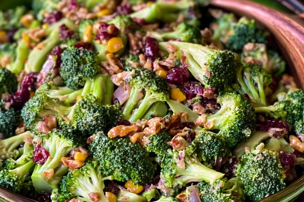 Colorful Broccoli Salad with Toppings
