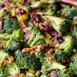 Colorful Broccoli Salad with Toppings