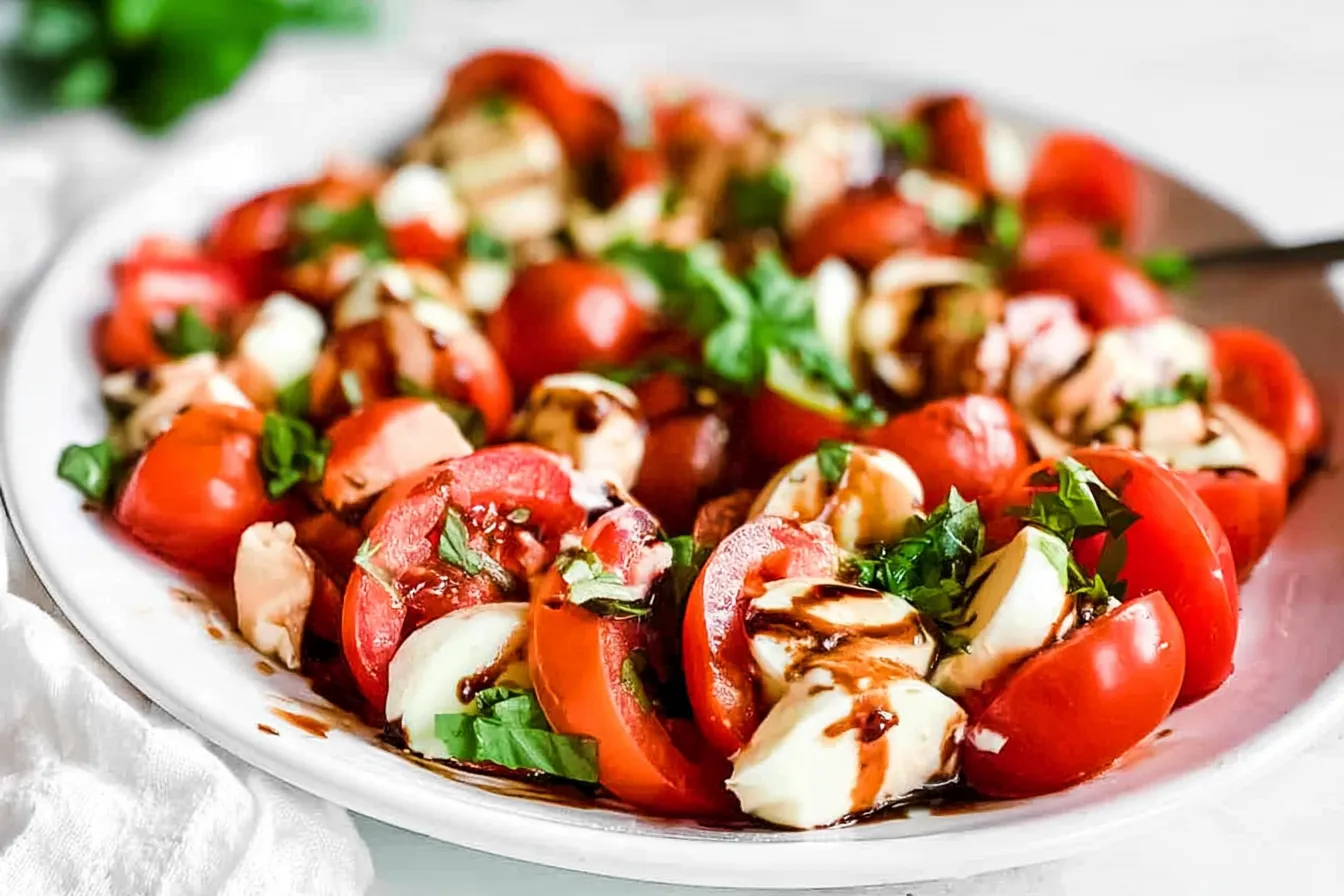 Delicious Caprese Salad with Fresh Tomatoes and Basil