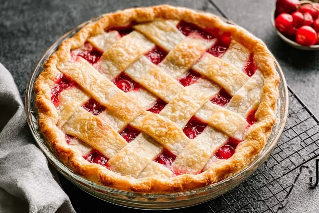 Homemade Cherry Pie Fresh Out of the Oven