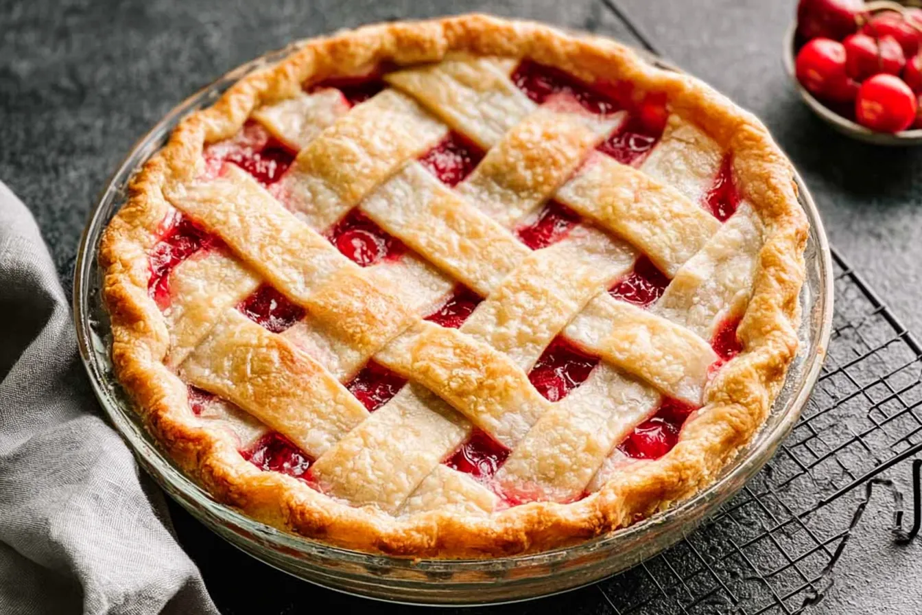 Homemade Cherry Pie Fresh Out of the Oven