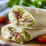 Colorful Chicken Caesar Wraps on a Plate