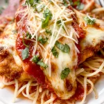 Delicious Chicken Parmesan Served with Fresh Basil