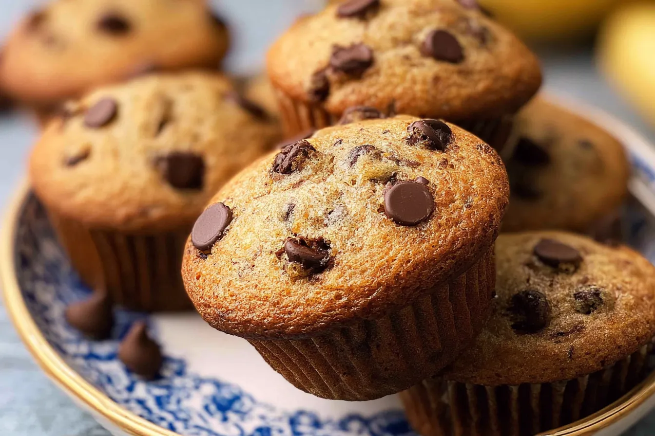 Delicious Chocolate Chip Banana Muffins Freshly Baked