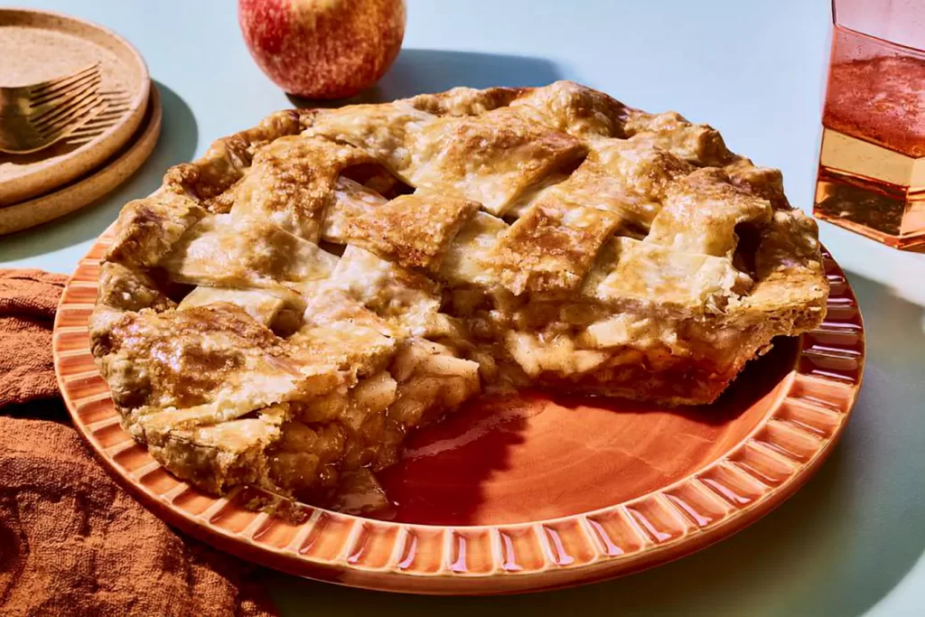 Classic Apple Pie Slice on a Rustic Table