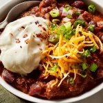 Classic Beef Chili Bowl with Toppings