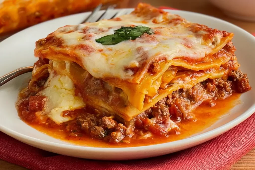Classic Beef Lasagna Fresh Out of the Oven
