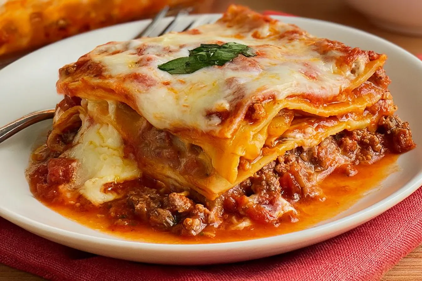 Classic Beef Lasagna Fresh Out of the Oven
