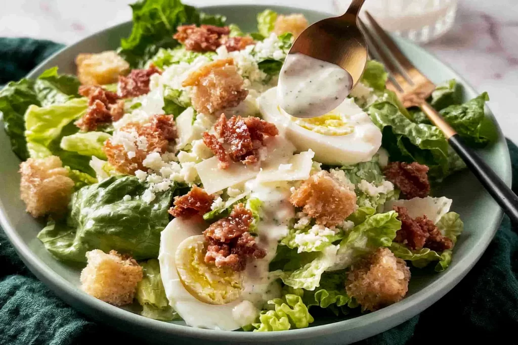 Classic Caesar Salad with Fresh Ingredients in a Bowl
