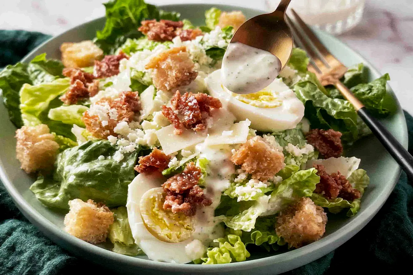 Classic Caesar Salad with Fresh Ingredients in a Bowl