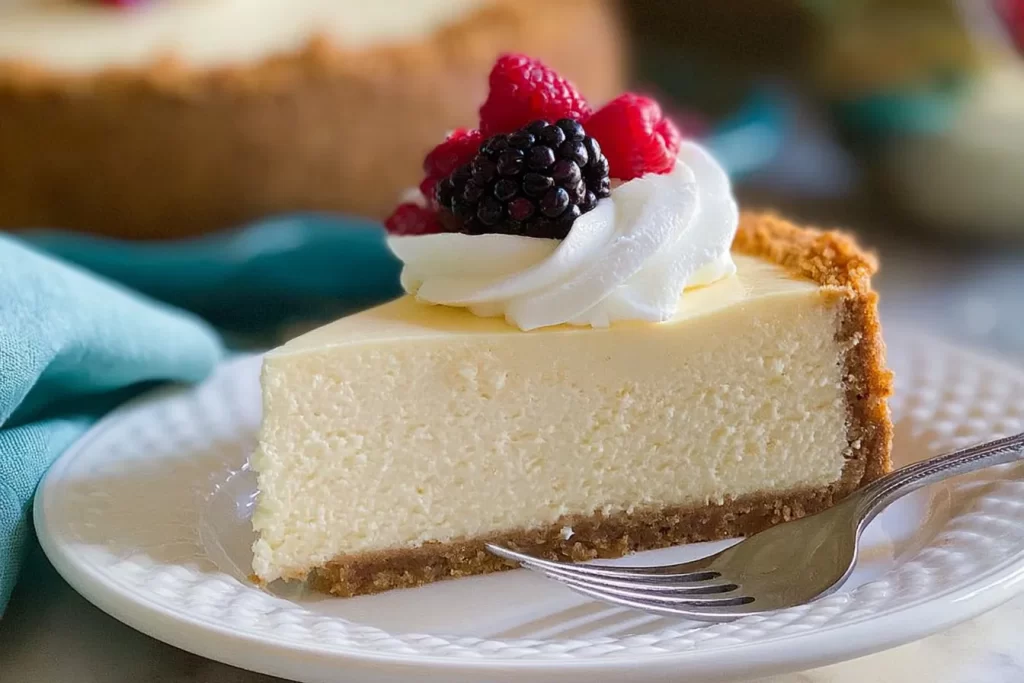 Classic Cheesecake Slice on a Plate