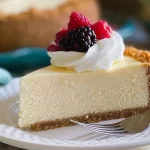 Classic Cheesecake Slice on a Plate