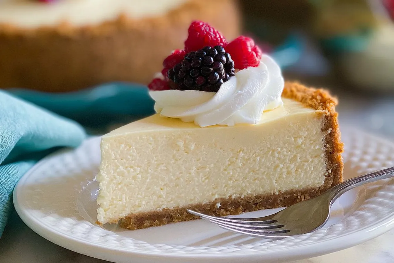 Classic Cheesecake Slice on a Plate