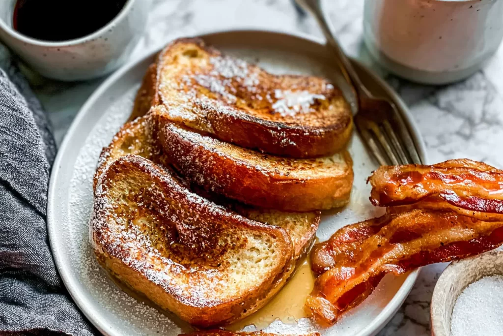 Classic French Toast Plated with Fresh Berries