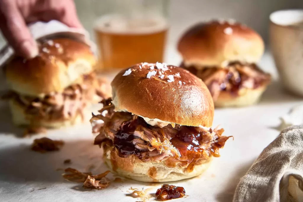 Classic Pulled Pork Sandwiches on a Plate